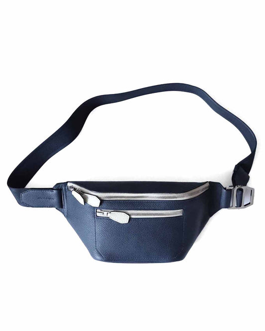 Hermès Blue Nuit Togo Cityslide Waistbag PM 2022 front view | Élégance du Luxe