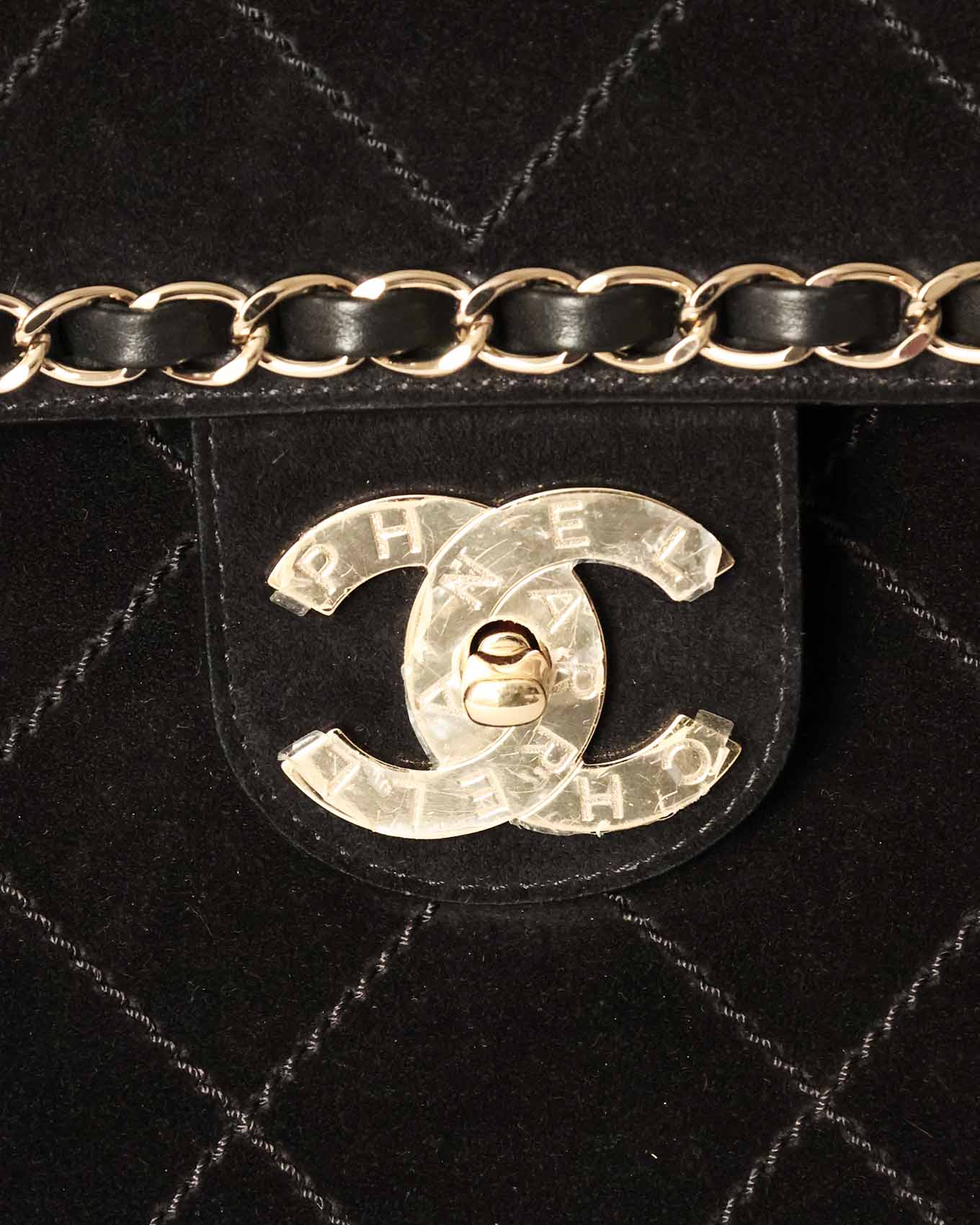 Chanel x Pharrell Special Edition Limited XXL Black Suede Flap Bag 2019 CC Turn Lock Detail Stickered