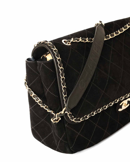 Chanel x Pharrell Williams Black Suede XXL Classic Flap Bag