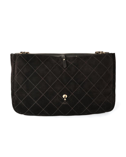 Chanel x Pharrell Williams Black Suede XXL Classic Flap Bag