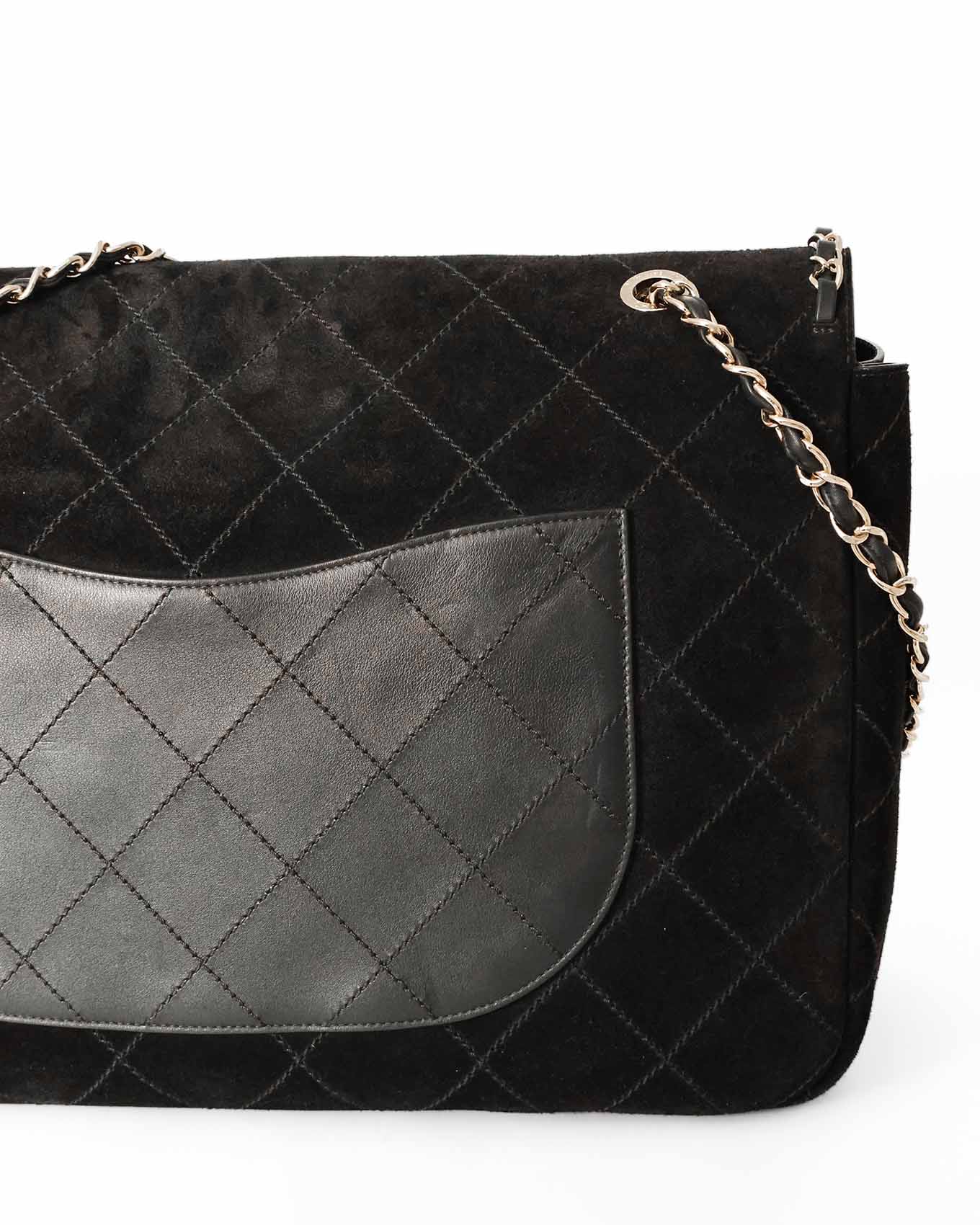 Chanel x Pharrell Williams Black Suede XXL Classic Flap Bag