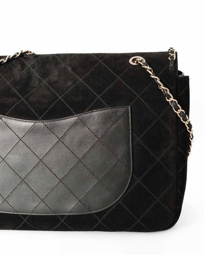 Chanel x Pharrell Williams Black Suede XXL Classic Flap Bag