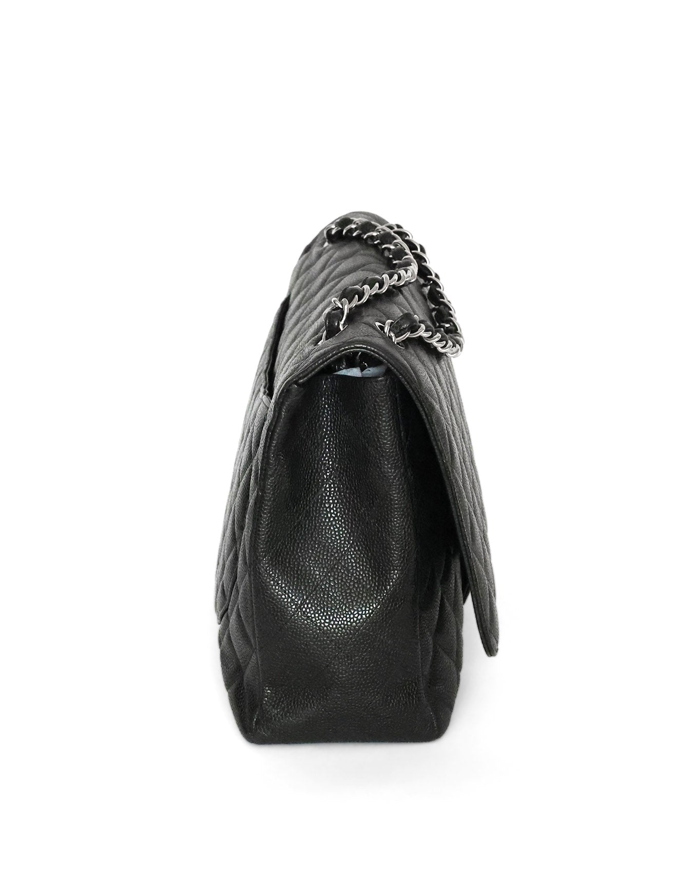 Chanel Black Caviar Maxi Single Flap Bag (circa 2010)