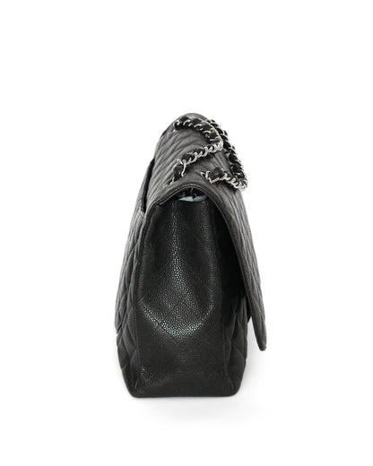 Chanel Black Caviar Maxi Single Flap Bag (circa 2010)
