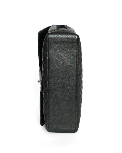 Chanel Black Caviar Maxi Single Flap Bag (circa 2010)