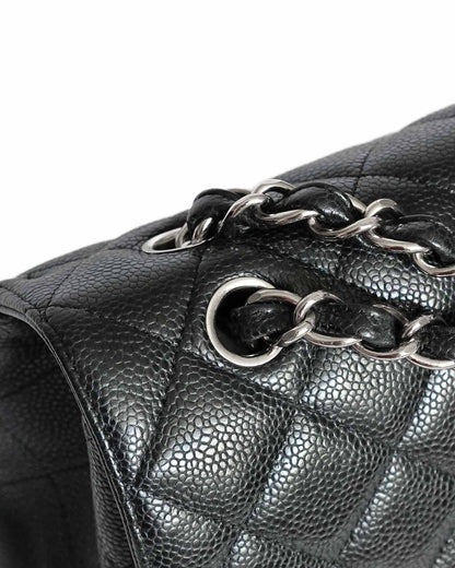 Chanel Black Caviar Maxi Single Flap Bag (circa 2010)