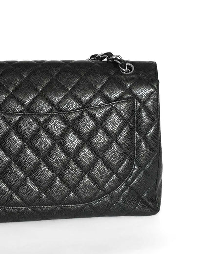 Chanel Black Caviar Maxi Single Flap Bag (circa 2010)