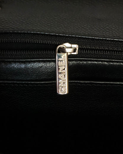 Chanel Black Caviar Maxi Single Flap Bag (circa 2010)