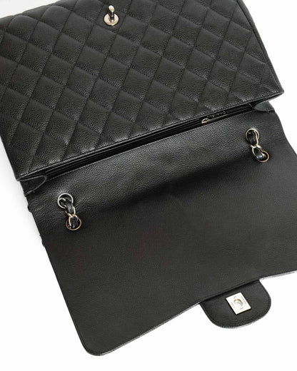 Chanel Black Caviar Maxi Single Flap Bag (circa 2010)