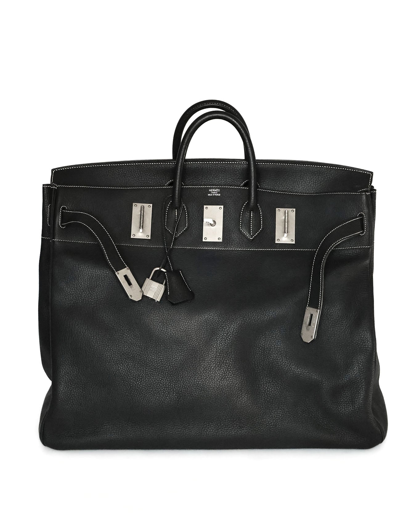 Hermès HAC 55 Black Ardennes Brushed Palladium 2004 | Élégance du Luxe