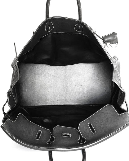 Hermès HAC 55 Black Ardennes Interior Detail Authentic Bag