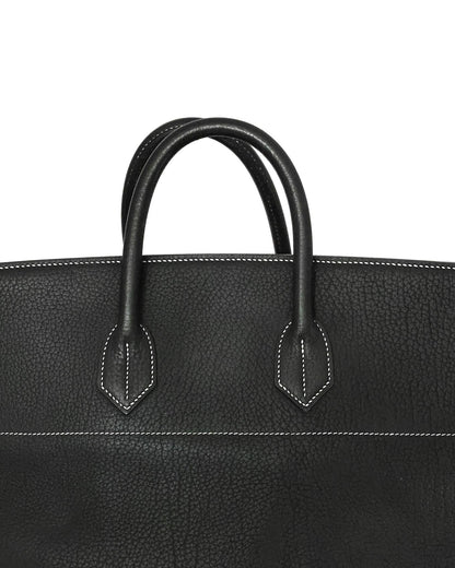 Hermès HAC Haut à Courroies 55 Schwarz Ardennes Gebürstetes Palladium 2004