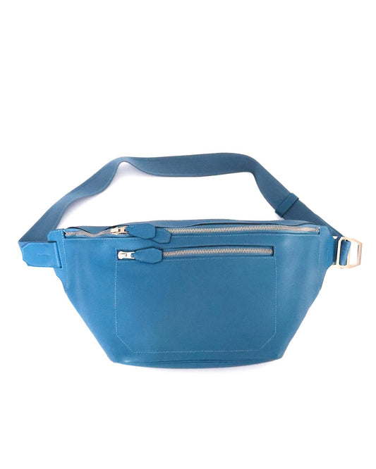 Hermès Cityslide GM Blue Paradise – Front View Clémence Leather