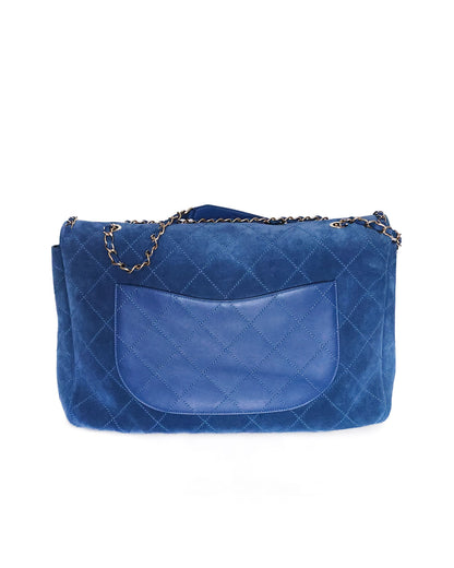 Chanel x Pharrell Williams Blue Suede XXL Classic Flap Bag Chanel