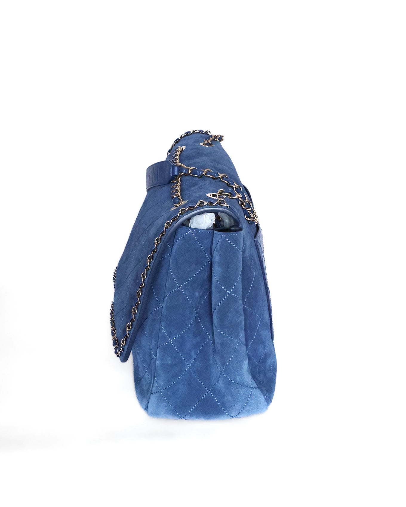 Chanel x Pharrell Williams Blue Suede XXL Classic Flap Bag Chanel