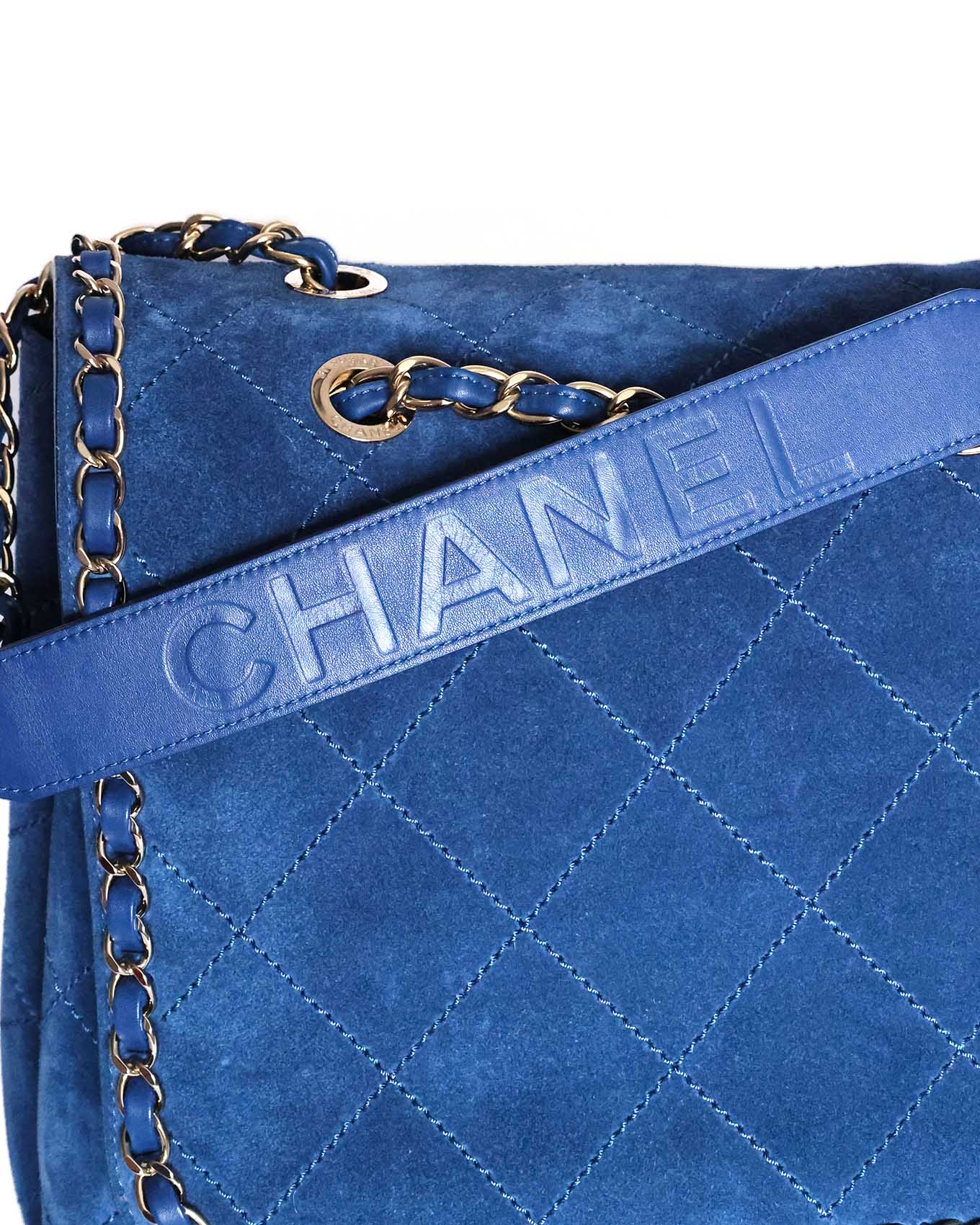Chanel x Pharrell Williams Blue Suede XXL Classic Flap Bag Chanel