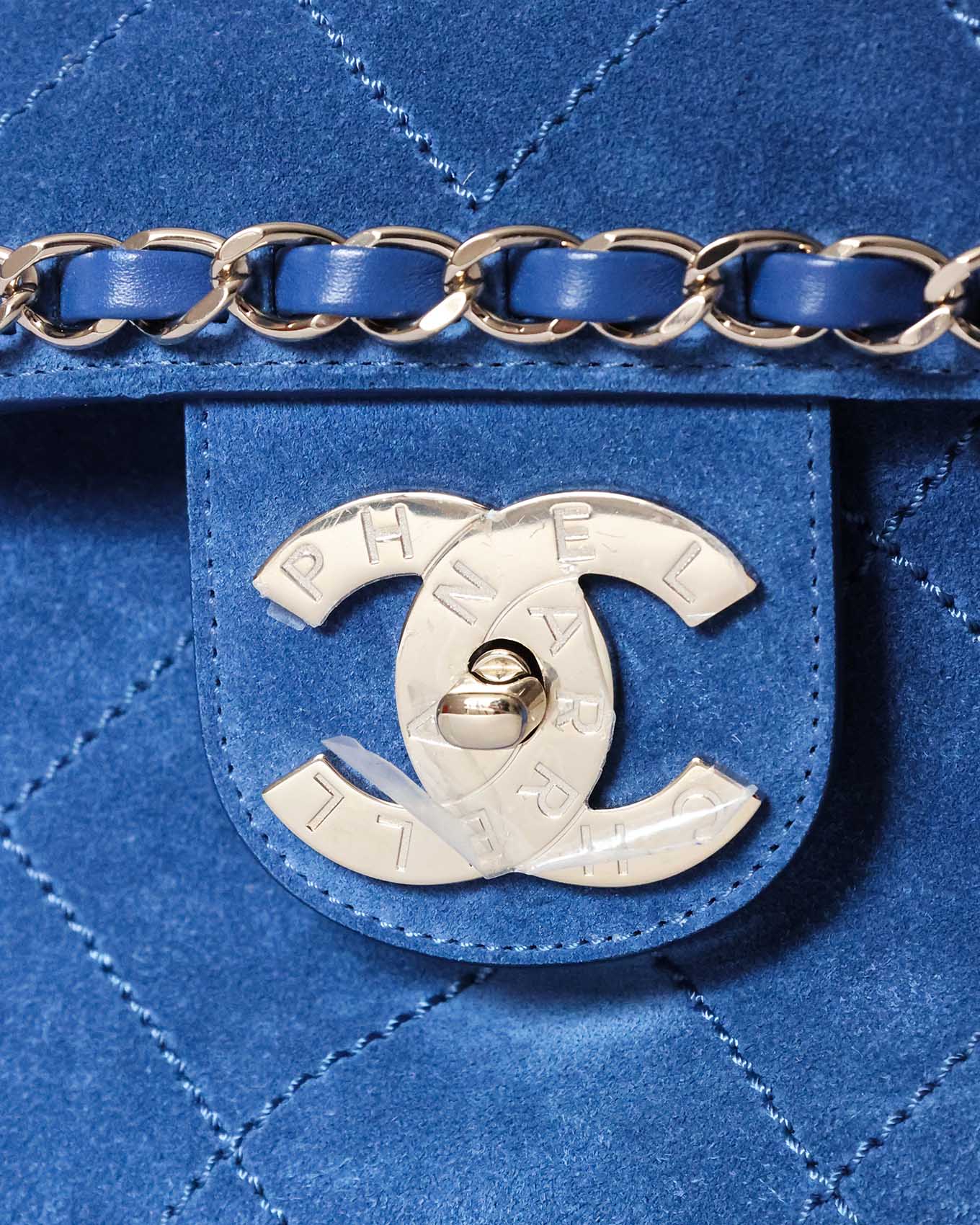 Chanel x Pharrell Williams Blue Suede XXL Classic Flap Bag Chanel