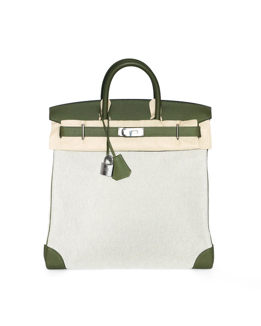 Hermès HAC Haut à Courroies 40 Vert Veronese Toile 2022 Hermès
