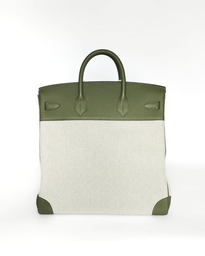 Hermès HAC Haut à Courroies 40 Vert Veronese Toile 2022 Élégance du Luxe