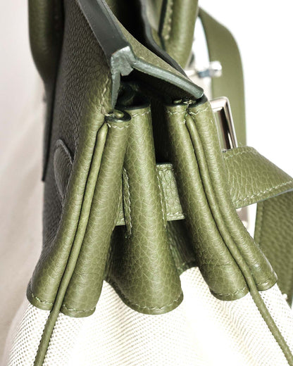 Hermès HAC Haut à Courroies 40 Vert Veronese Toile 2022 Élégance du Luxe