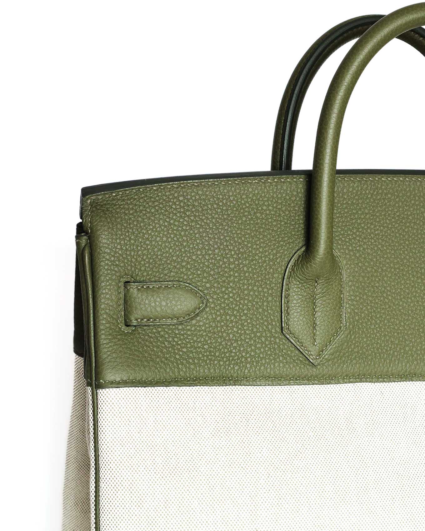Hermès HAC Haut à Courroies 40 Vert Veronese Toile 2022 Élégance du Luxe