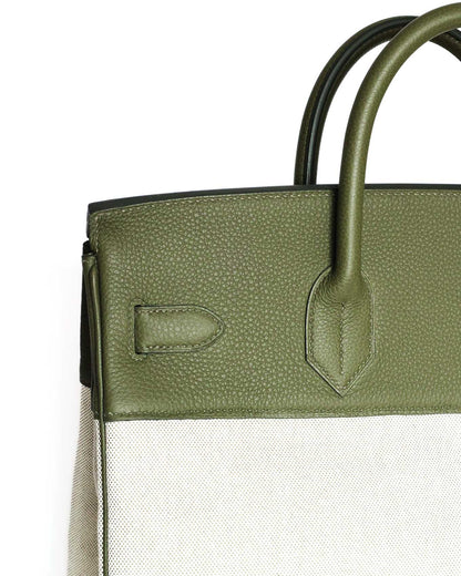 Hermès HAC Haut à Courroies 40 Vert Veronese Toile 2022 Élégance du Luxe