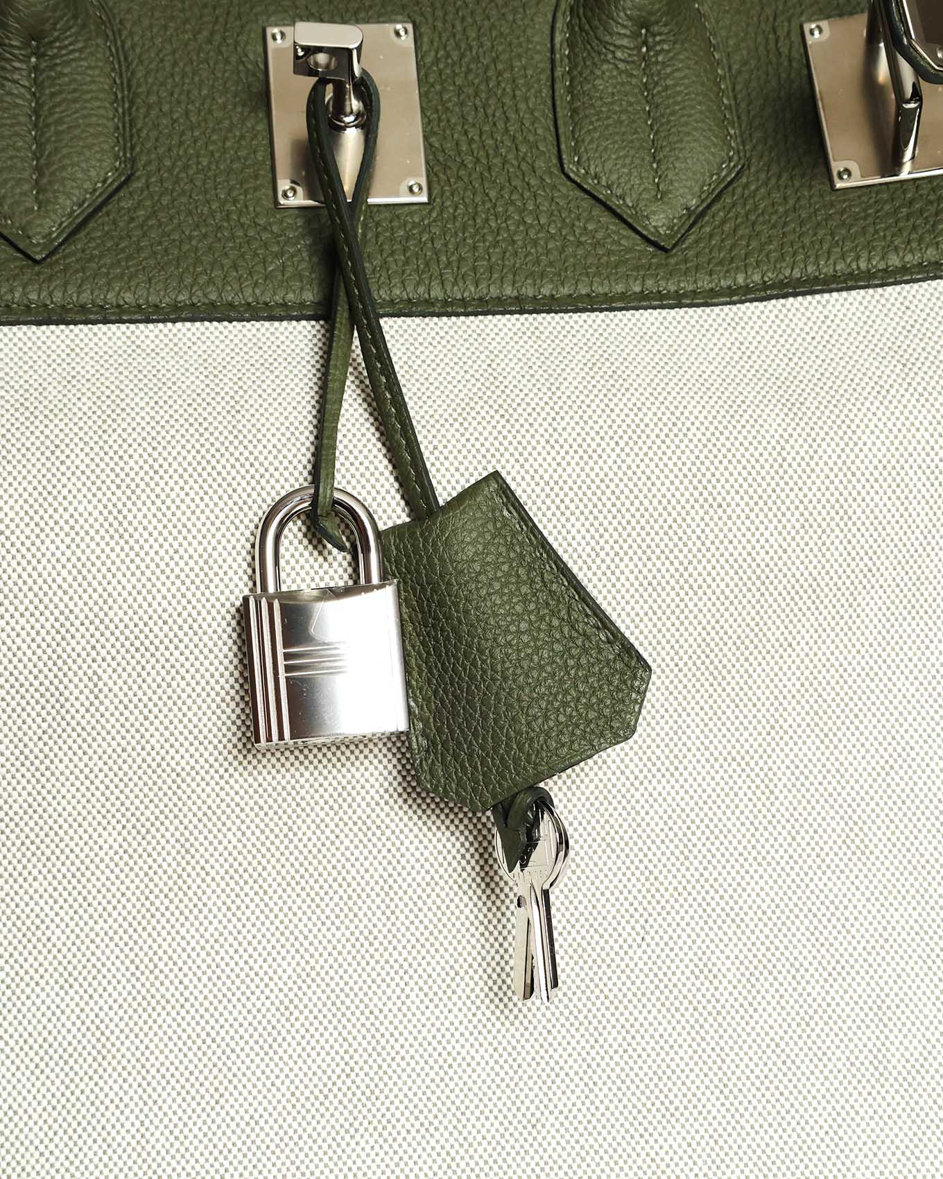 Hermès HAC Haut à Courroies 40 Vert Veronese Toile 2022 Élégance du Luxe