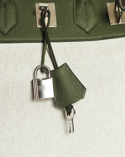 Hermès HAC Haut à Courroies 40 Vert Veronese Toile 2022 Élégance du Luxe