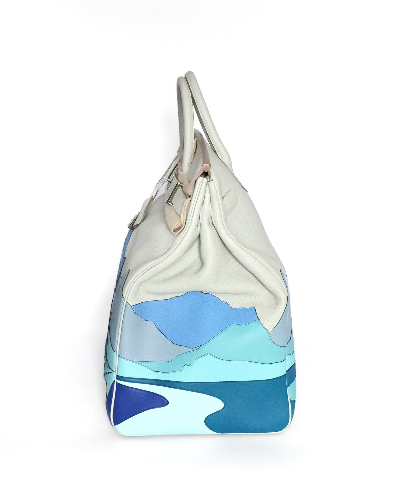Hermès HAC Haut à Courroies 50 Gris Perle Endless Road Special Edition 2019 Hermès Side Profile View