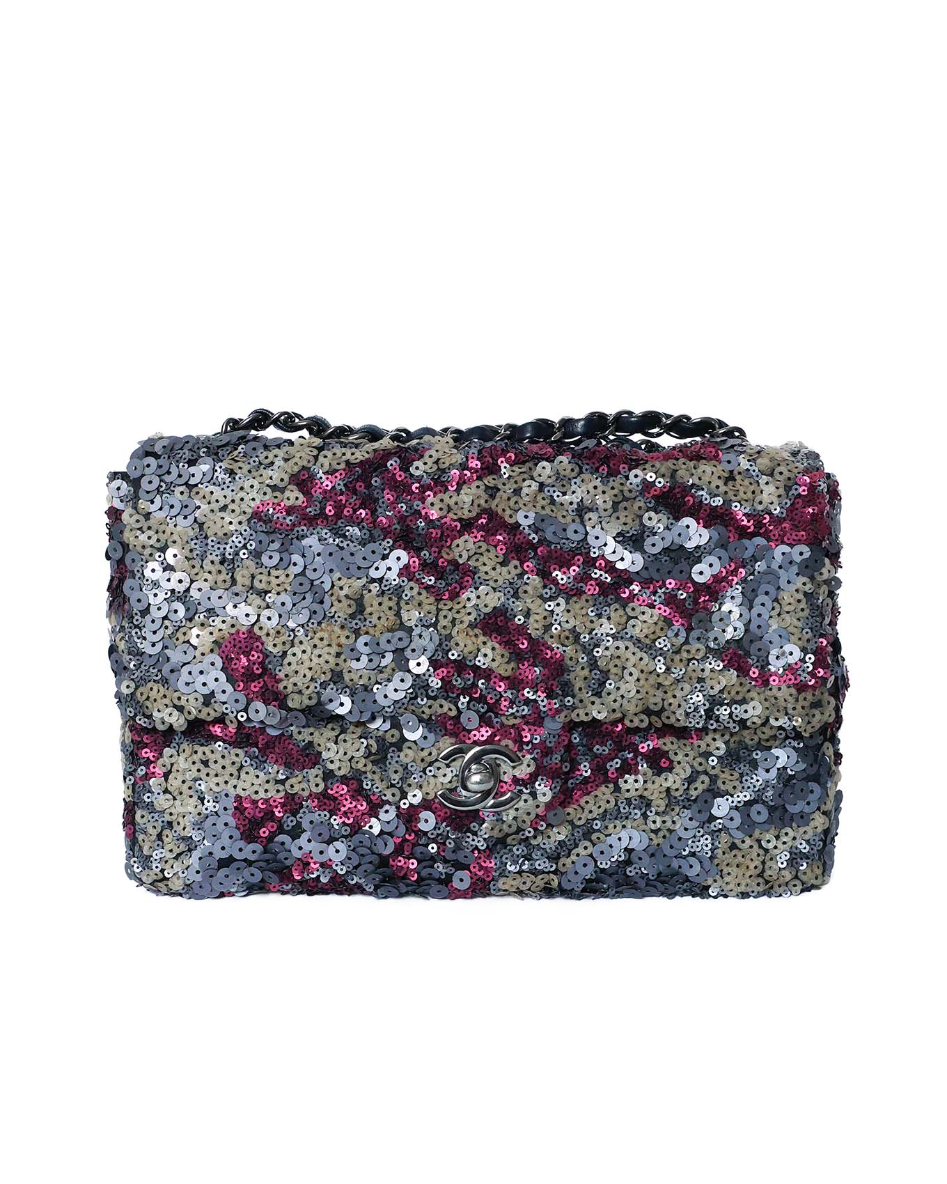 Chanel Classic Flap Medium Pink Multicolor Sequin Bag 2013 Classic Ladies Bag