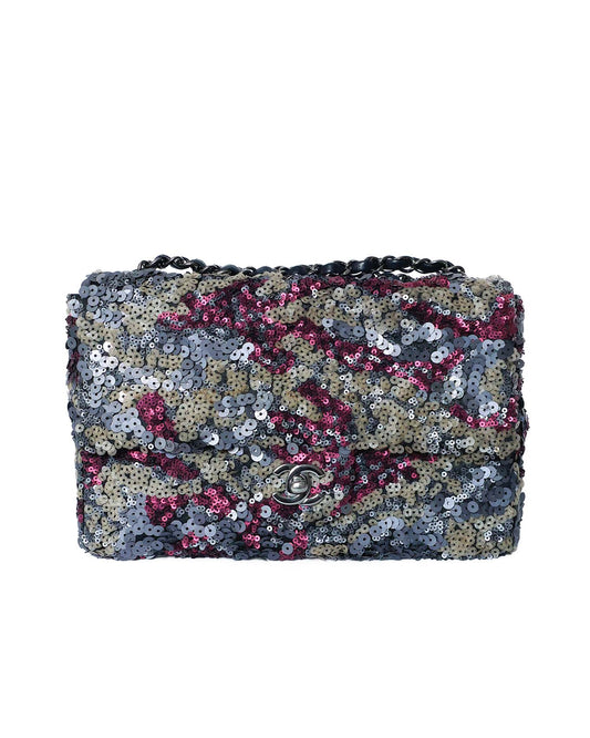 Chanel Classic Flap Medium Pink Multicolor Sequin Bag 2013 Classic Ladies Bag