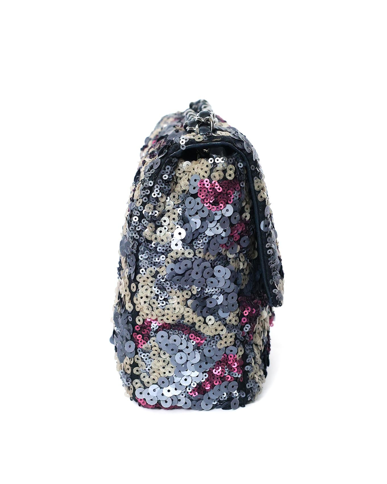 Chanel Classic Flap Medium Pink Multicolor Sequin Bag 2013 Chanel