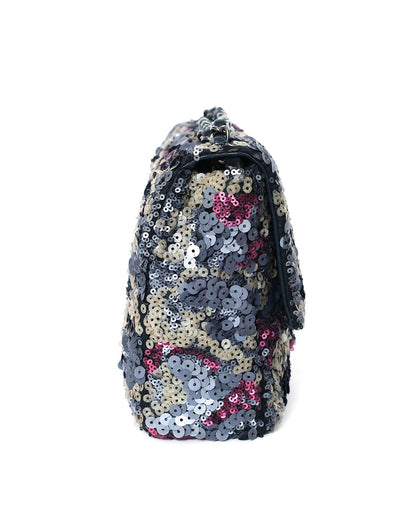 Chanel Classic Flap Medium Pink Multicolor Sequin Bag 2013 Chanel