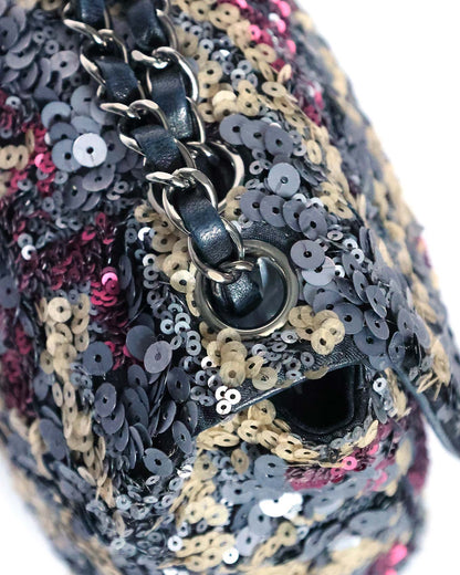 Chanel Classic Flap Medium Pink Multicolor Sequin Bag 2013 Chanel
