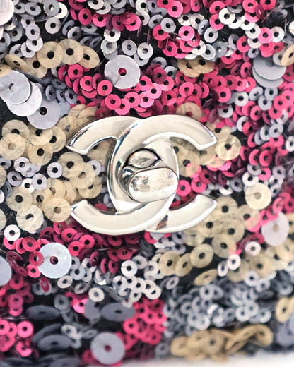 Chanel Classic Flap Medium Pink Multicolor Sequin Bag 2013 Chanel