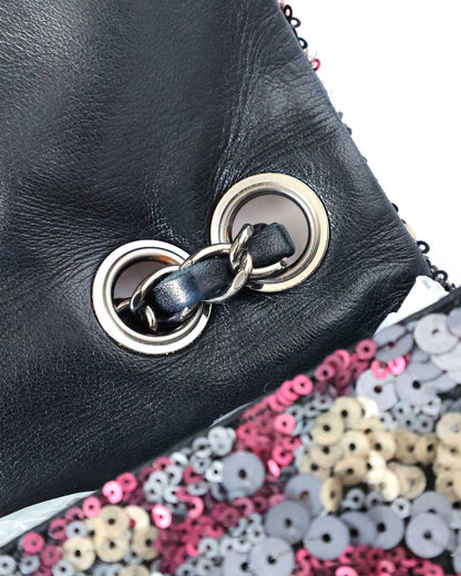 Chanel Classic Flap Medium Pink Multicolor Sequin Bag 2013 Chanel