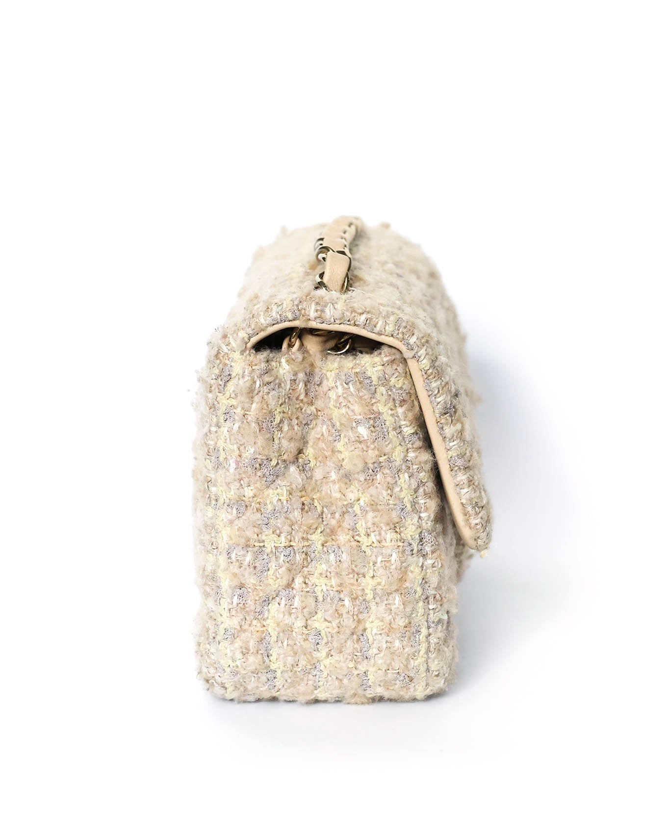 Chanel Mini Rectangular Classic Flap Bag Beige Tweed 2024 Chanel