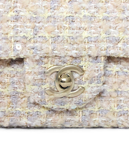 Chanel Mini Rectangular Classic Flap Bag Beige Tweed 2024 Chanel