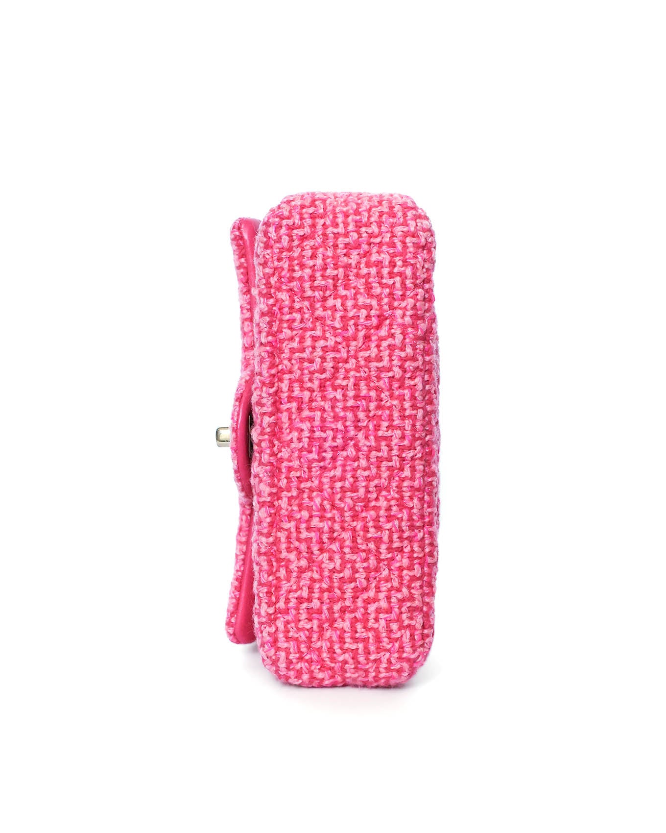 Chanel Mini Classic Flap Pink Knit 2022 Chanel