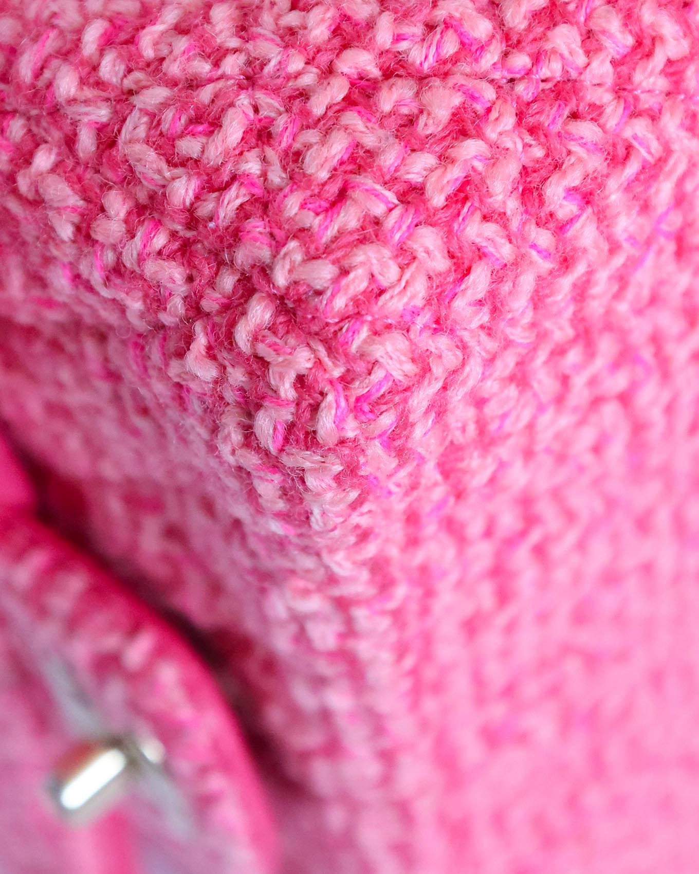Chanel Mini Classic Flap Pink Knit 2022 Chanel