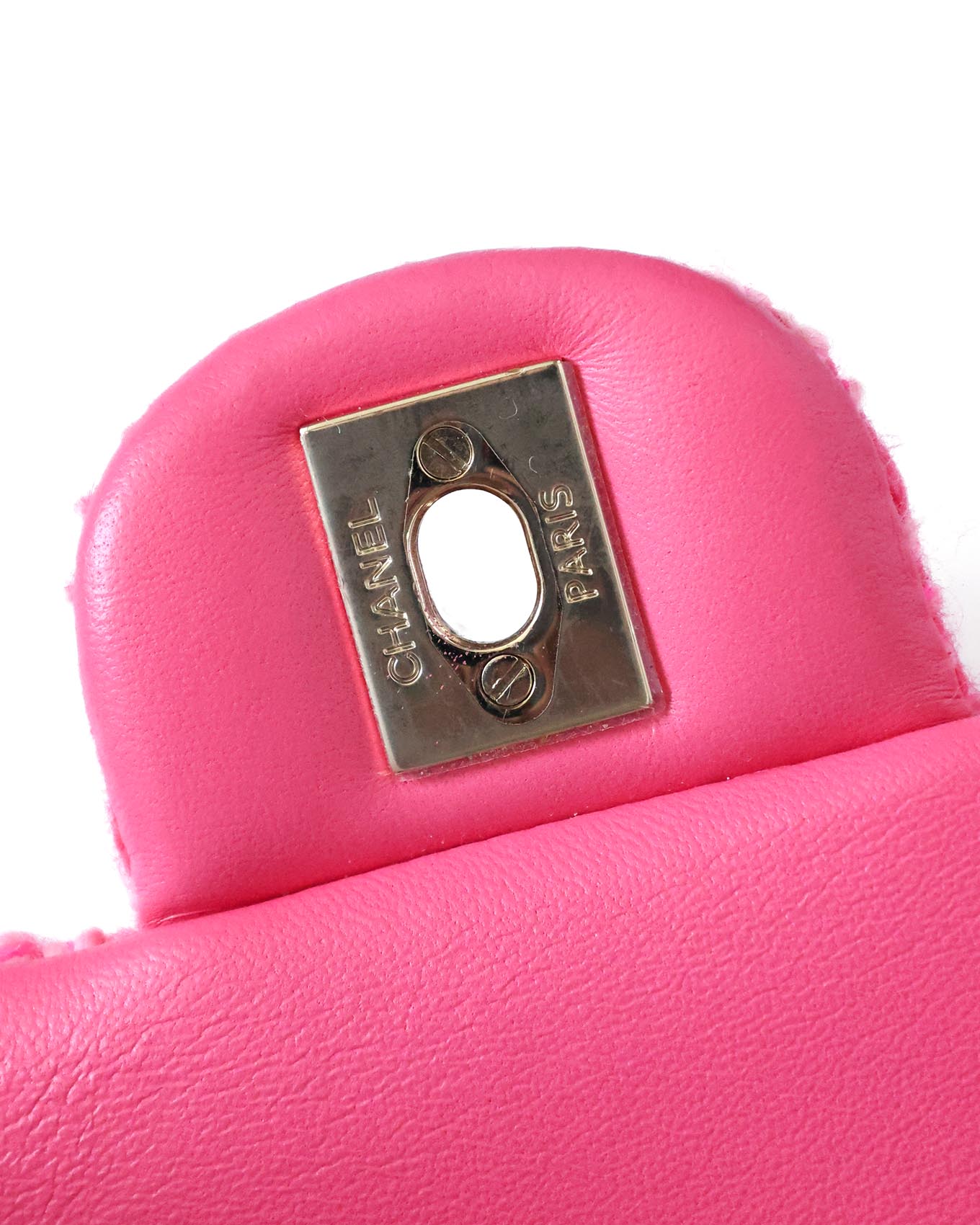 Chanel Mini Classic Flap Pink Knit 2022 Chanel