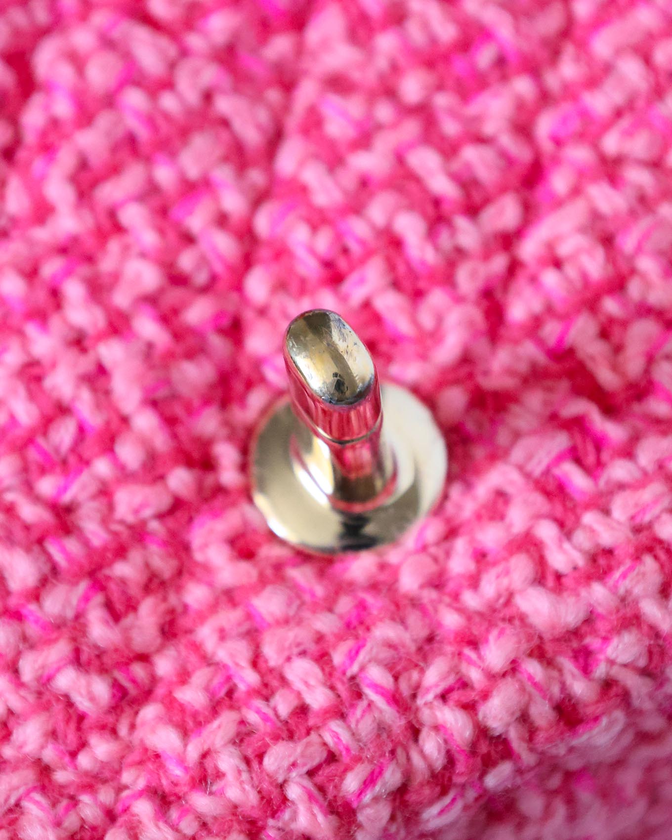 Chanel Mini Classic Flap Pink Knit 2022 Chanel