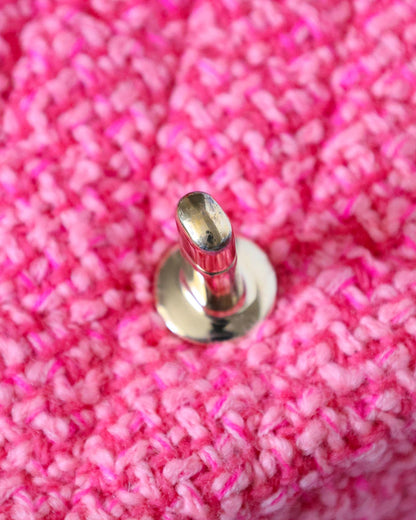 Chanel Mini Classic Flap Pink Knit 2022 Chanel