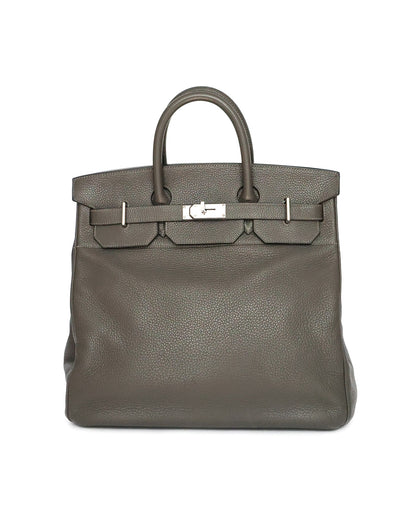 Hermès HAC Haut à Courroies 40 Gris Etain Togo 2010