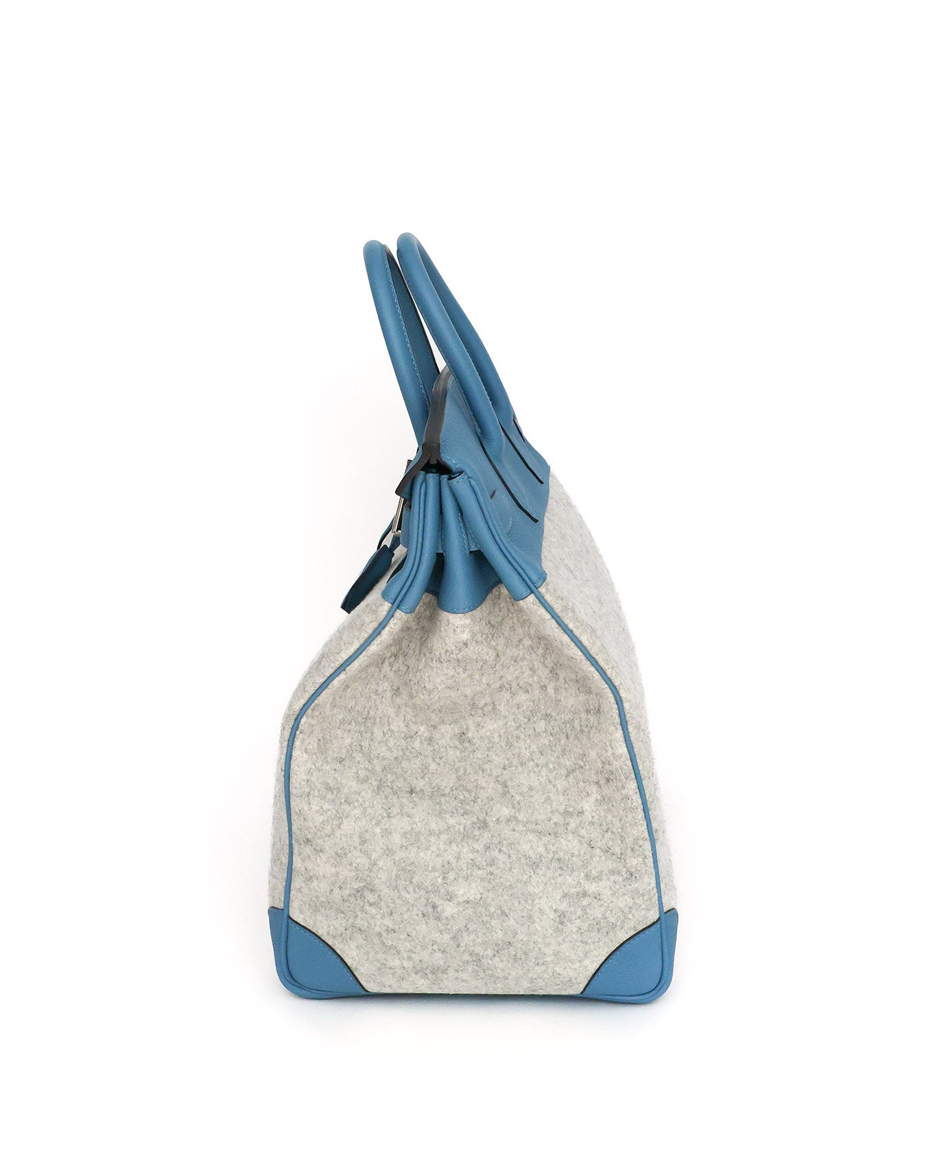 Hermès HAC Haut à Courroies 40 Bleu Paradis Togo and Grey Feutre 2017