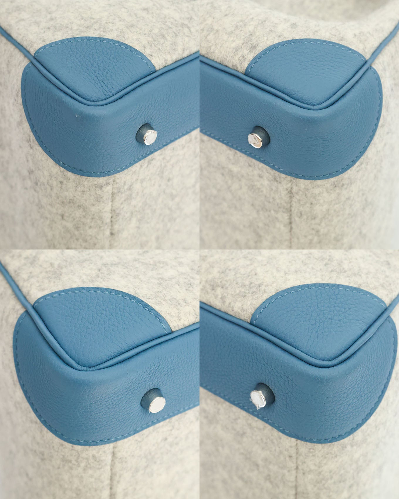 Hermès HAC Haut à Courroies 40 Bleu Paradis Togo and Grey Feutre 2017