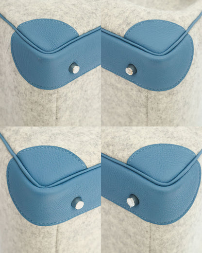 Hermès HAC Haut à Courroies 40 Bleu Paradis Togo and Grey Feutre 2017