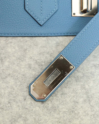 Hermès HAC Haut à Courroies 40 Bleu Paradis Togo and Grey Feutre 2017