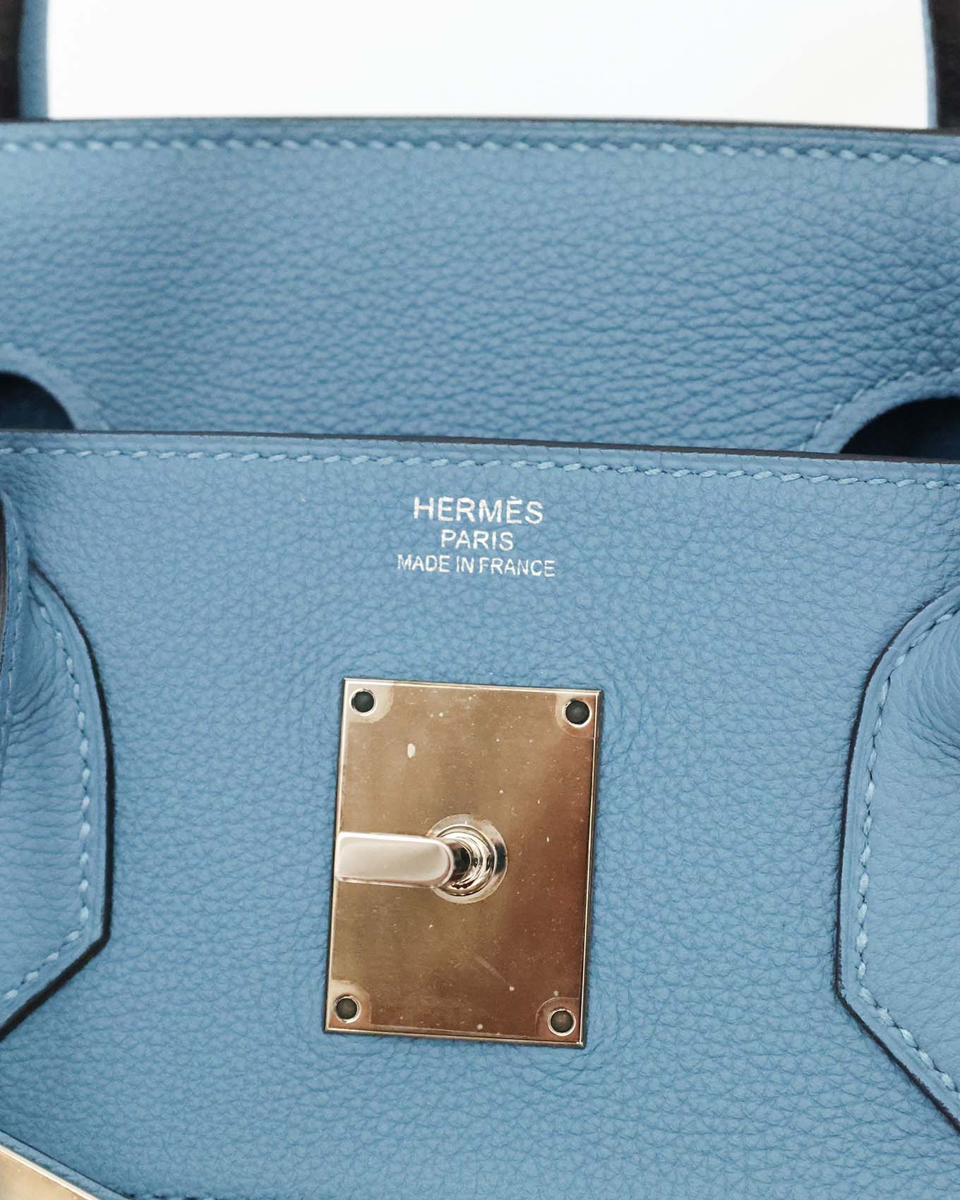 Hermès HAC Haut à Courroies 40 Bleu Paradis Togo and Grey Feutre 2017