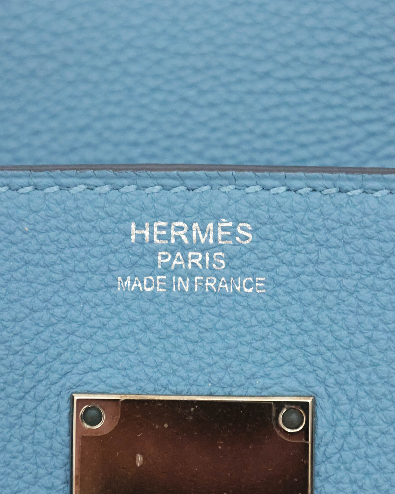 Hermès HAC Haut à Courroies 40 Bleu Paradis Togo and Grey Feutre 2017